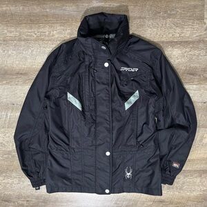 Spyder Ski Jacket Women's 8 Full Zip Black Waterproof Insulated XTL 10k